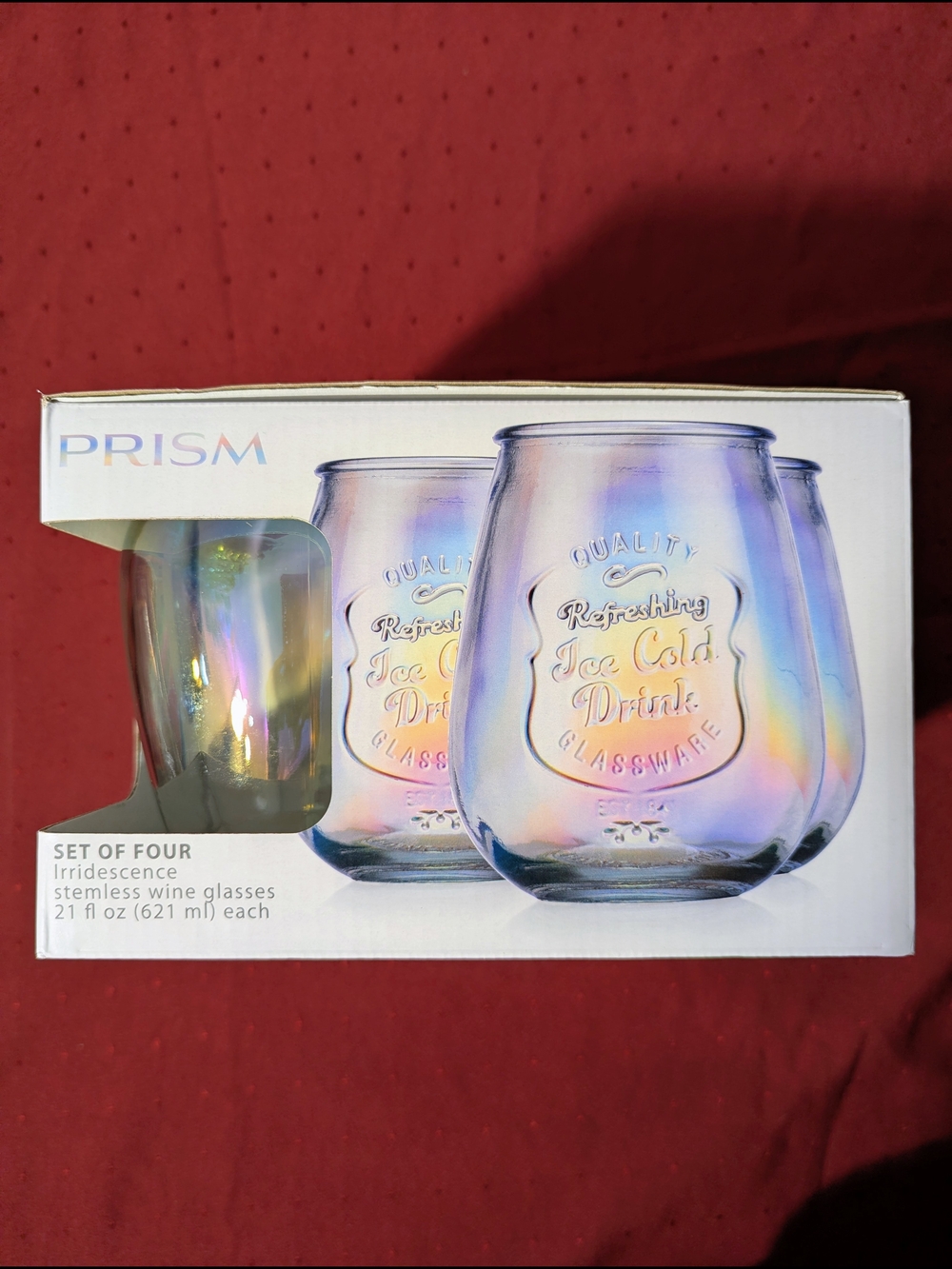 Irridescent Stemless Wine Glasses - Set of 4